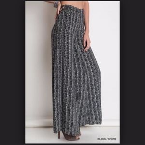 umgee Wide Leg Tribal Print Pant; S